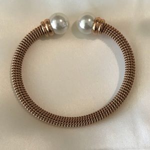 Majorica Rose Gold Steel Bangle